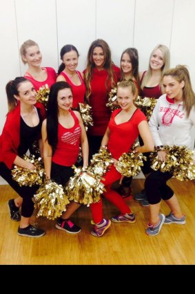 Heart Foundation's Go Red For Women Day: The Canberra Raiders Emeralds cheer squad.