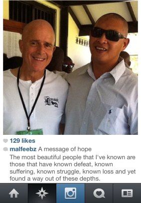 An Instagram photo of Pastor Mal Feebrey with Bali 9 member Andrew Chan. 