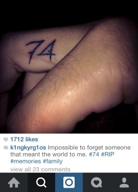 Nick Kyrgios’ tattoo honours the memory of his grandmother.