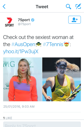 The tweet was quickly deleted by Channel Seven.