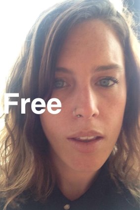 A Snapchat selfie of Australian tourist Kylie Bretag, taken after her release from a Mexican detention centre and sent to friend Natalie Wayt.