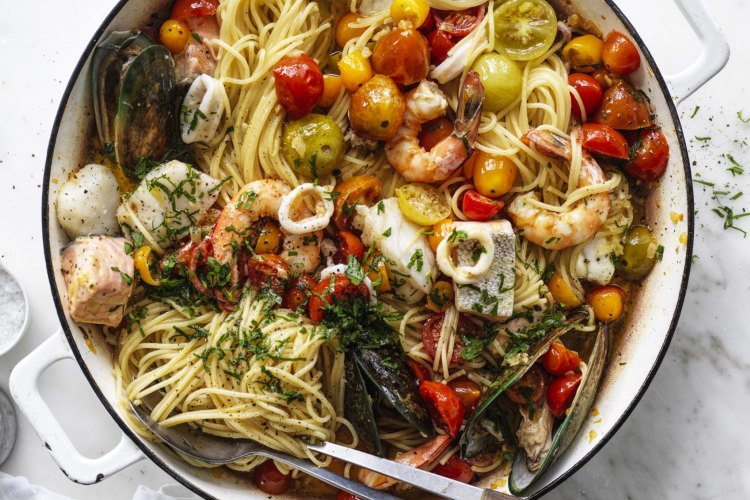 Adam Liaw's tomato spaghetti marinara.