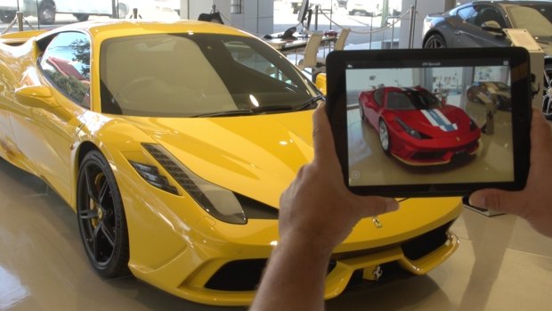 Ferrari allows prospective buyers to view a car in different colours using a smartphone.