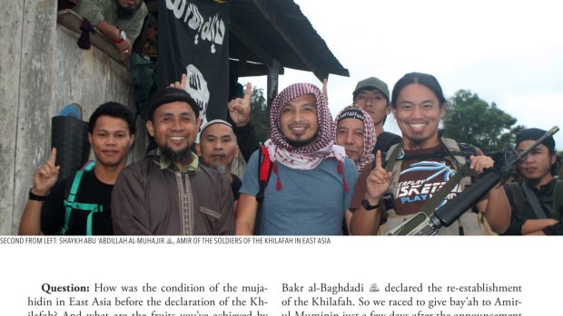A picture from Islamic State's magazine <i>Rumiyah</i> shows South-east Asian jihadists.