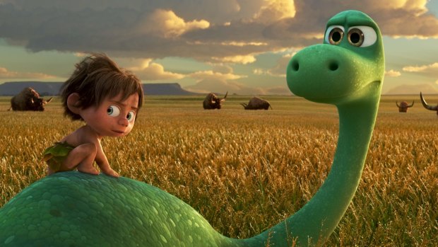 Flipping a boy and his dog story ... Arlo and Spot in <i>The Good Dinosaur.</i>