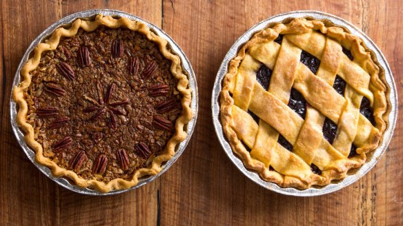 Pecan (left) and cherry pies from Bakewell &amp; Co.