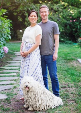 Zuckerberg with his wife Priscilla Chan.