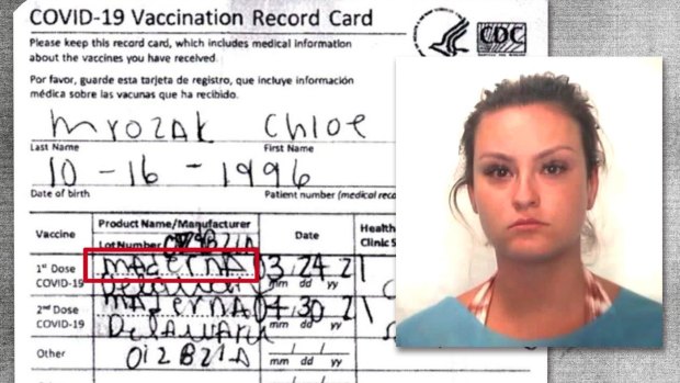 A Delaware official confirmed there was no record vaccination record for the woman under her name and birth date.