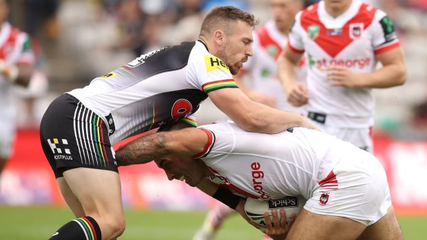 In doubt: Bryce Cartwright, who missed a team-high eight tackles against the Dragons.