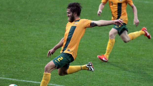 Josh Brillante  in green and gold for the Joeys in 2013. He has since been capped five times by the senior team.