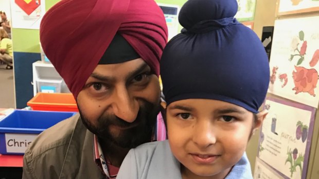 Sagardeep Singh Arora with his son Sidhak.