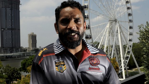 Important match: Preston Campbell at the launch of the Indigenous All Stars match in Brisbane on Wednesday.