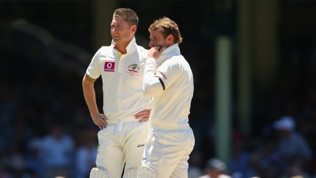 Best mates: former Australian captain Michael Clarke and Phillip Hughes out in the middle together.