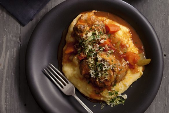 Osso bucco with gremolata and polenta.