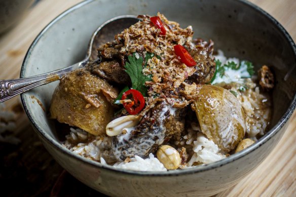 Beef cheek massaman curry.