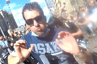 Victoria Police are appealing to the public to help identify several men after officers were assaulted and flares were set off at a recent anti-lockdown rally in Melbourneâ€™s CBD. 