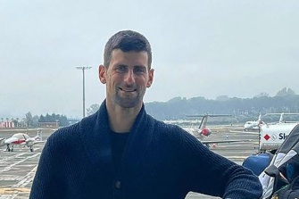 Happier times: Novak Djokovic published this Instagram post of himself preparing to travel to Australia on 4 January.