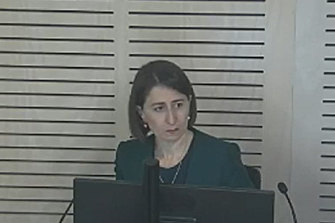 Gladys Berejiklian giving evidence at the ICAC inquiry on Monday.