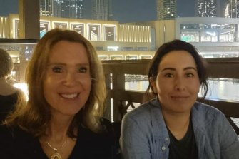 The picture believed to show Princess Latifa (right) at Dubai restaurant BiCE Mare with Sioned Taylor. 