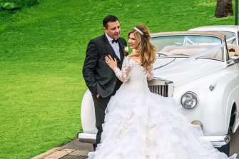 President of the Caringbah Liberal Party branch Marie Simone with her husband, property developer Rene Licata.