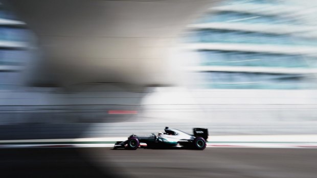Lewis Hamilton during practice for the Abu Dhabi Formula One Grand Prix.