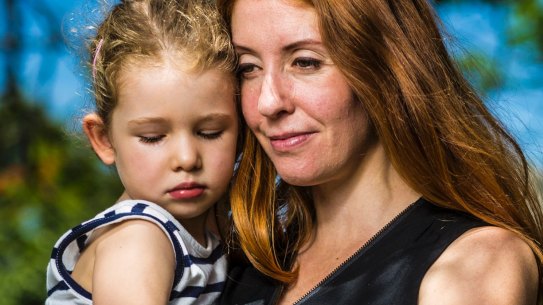 Mother Amy Dawes with her daughter two-year-old daughter Eliya. .