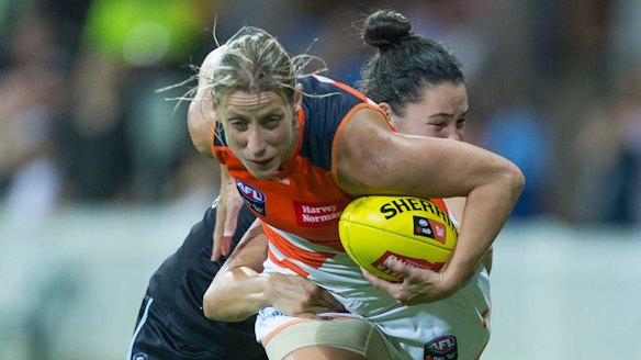 Pluck of the Irish: Cora Staunton takes on Carlton on Friday.