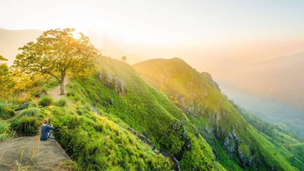 Little Adam's Peak is a steep, but rewarding hour walk, overlooking the lush jungle and tea plantations near Ella.