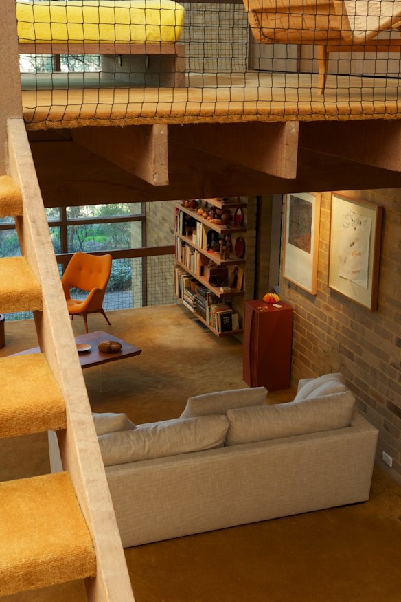 Platforms serve multiple functions in the Featherston house designed by Robin Boyd.