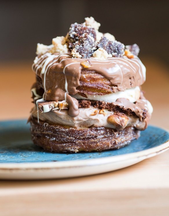 Double-decker brownie cronut with chocolate marscapone from Sir Charles in Fitzroy.