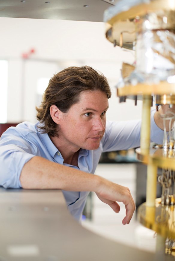 Quantum physicist Professor David Reilly in his lab at the University of Sydney.