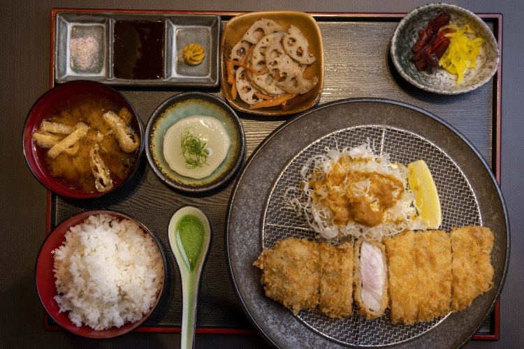 Deep-fried pork loin set at Ichi Katsu in Glen Waverley.