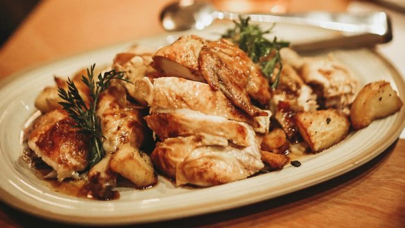 Bannockburn free-range chook with chicken fat potatoes.