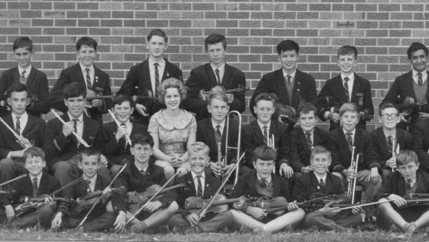 Jan Hamilton with her class of musicians.