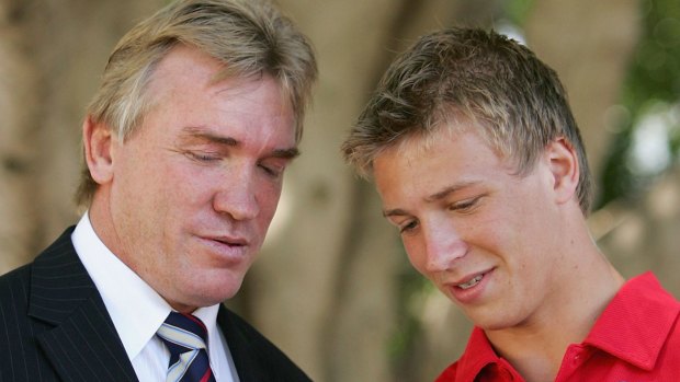 Feud: Garry and Kieren Jack when the latter was drafted in 2005.