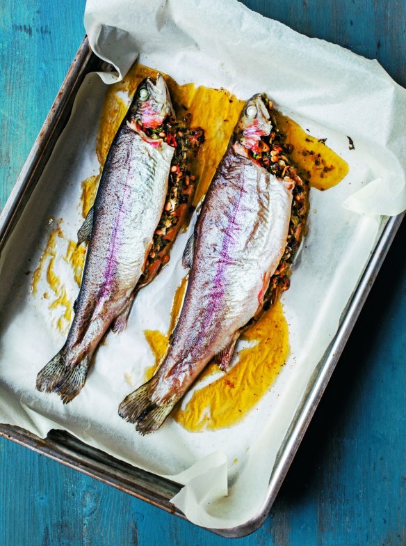 Fishy business: Belly-stuffed rainbow trout is a classic recipe from southern Iran.