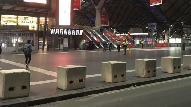 Anti-terror bollards have been installed around Southern Cross Station.