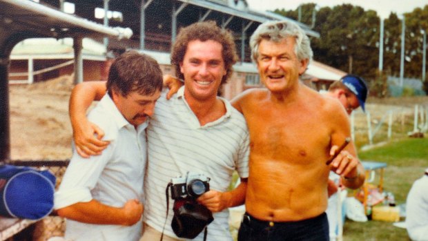 Michael Gordon (centre) with former prime minister Bob Hawke.