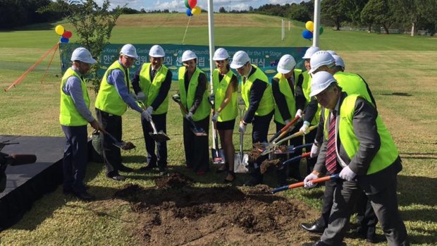 Korean dignitaries and local politicians were among those who attended the ground breaking ceremony for the memorial garden at Bressington Park on Friday.