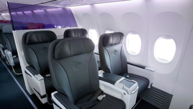 Business class seats offer 38 inches (96cm) of seat pitch.
