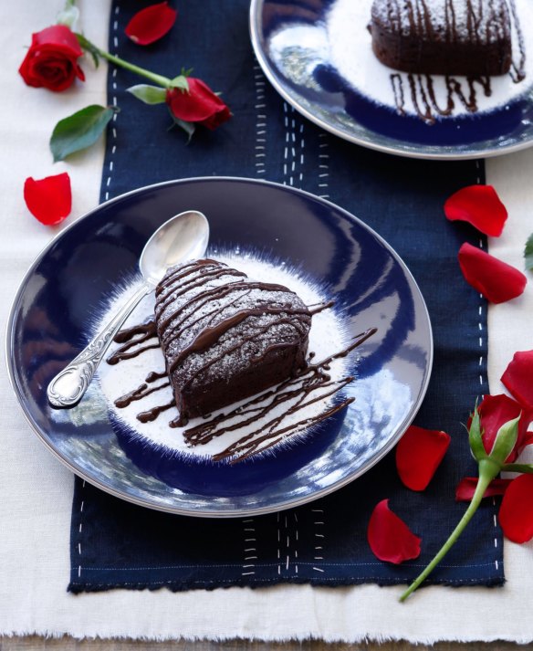 Roses are red, violets are blue, here's a chocolate fondant for two.