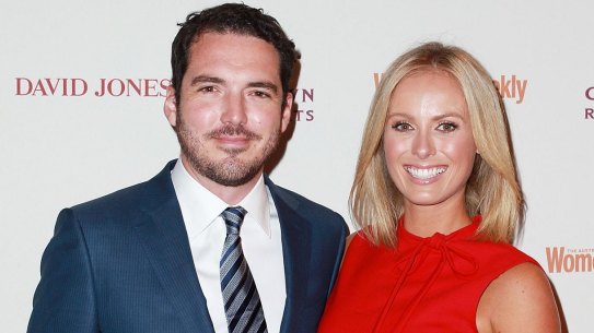 SYDNEY, AUSTRALIA - MARCH 20: Peter Stefanovic and Sylvia Jeffreys arrive at the Crown's Autumn Ladies Lunch at David Jones Elizabeth Street Store on March 20, 2015 in Sydney, Australia. (Photo by Lisa Maree Williams/Getty Images) .