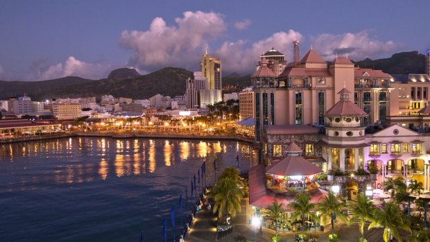 Night view: Port Louis, Mauritius.

