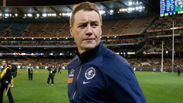 John Barker will stay on as interim coach for the Blues' last two games of the season.