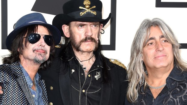 Motorhead - Phil Campbell, Lemmy and Mikkey Dee - at the 57th Grammy AWards.