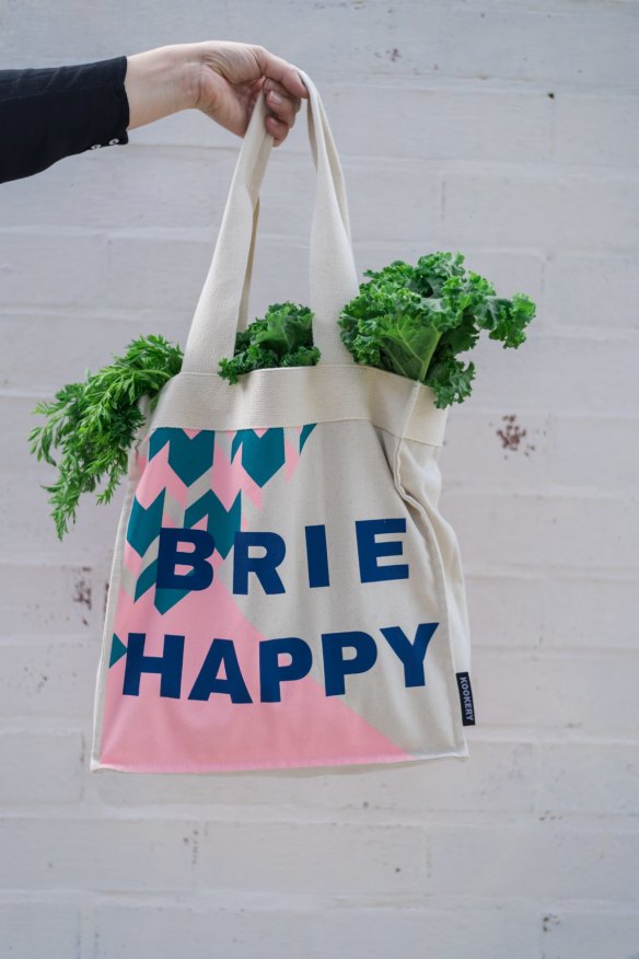 "Brie Happy" eco bag, $44.95, from Kookery, <a href="http://www.kookery.com.au/shop/bags/Briehappy" target="_blank">kookery.com.au</a>.