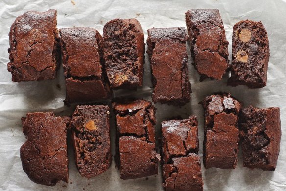 Gooey, chewy gluten-free brownies.