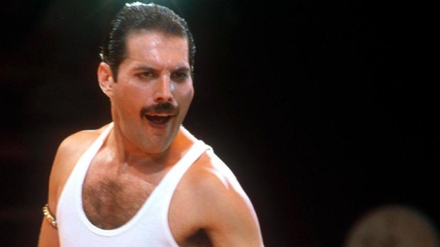 Freddie Mercury from the band Queen in the documentary Live Aid: The Day the Music Changed the World