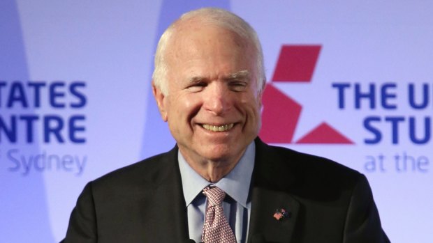 US Senator John McCain delivers a speech at the invitation of the United States Studies Centre in Sydney.