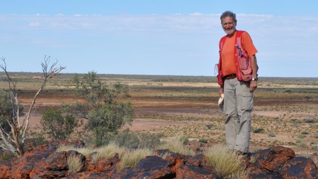 Professor Franco Pirajno, geologist at the University of Western Australia, in the Earaheedy Basin in Western Australia.